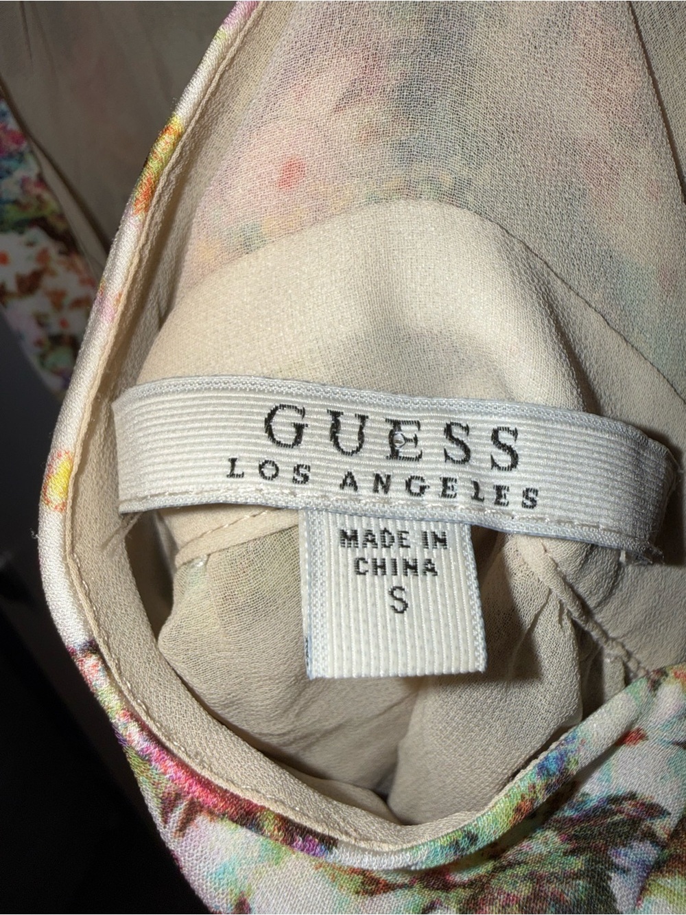GUESS Los Angeles Floral Halter Maxi Dress Y2K Boho Watercolor Multicolor - Picture 9 of 9